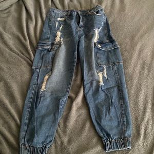 Cuffed Cargo Jeans Size 6